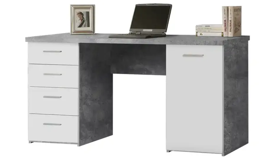 Schreibtisch Newa | Grau, Weiß | Möbel Höffner