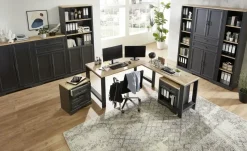 Schreibtisch Varese | Graphit, Asteiche (Nachbildung)