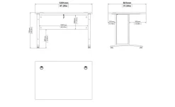 Schreibtischplatte mit Sichtblende und Paneel Success | 120,1 cm, Weiß
