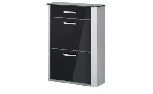 Schuhkipper Juno | 71 cm, Schwarz, Aluminiumgrau