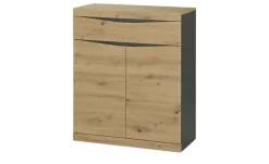 Schuhkommode Turino Neo | Asteiche (Nachbildung), Anthrazit