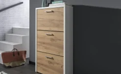 Schuhschrank Anfo | Weiß, Eiche (Nachbildung) | Höffner