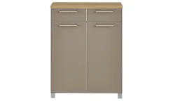 Schuhschrank Duna | Schuhgitter, Taupe, Eiche bianco