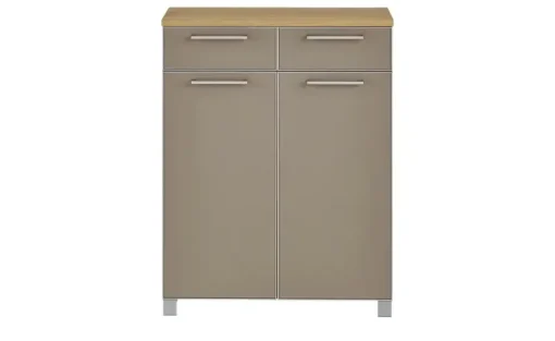 Schuhschrank Duna | Schuhgitter, Taupe, Eiche bianco