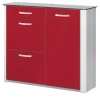Schuhschrank Juno | Rot, Aluminiumgrau | Möbel Höffner