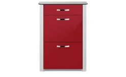 Schuhschrank Juno | Rot, Aluminiumgrau, 71 cm | Höffner