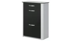 Schuhschrank Juno | Schwarz, Aluminiumgrau, 71 cm
