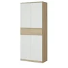 Schuhschrank Nardo | Eiche (Nachbildung), Weiß