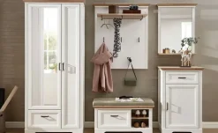 Schuhschrank, 1-türig Varese | Pinie (Nachbildung), Weiß, Asteiche (Nachbildung)