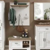 Schuhschrank, 2-türig Varese | Pinie (Nachbildung), Weiß, Asteiche (Nachbildung)