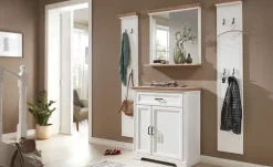 Schuhschrank, 2-türig Varese | Pinie (Nachbildung), Weiß, Asteiche (Nachbildung)