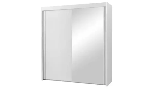 Schwebetürenschrank mit Spiegel Regent | 151 cm, Weiß