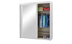 Schwebetürenschrank mit Spiegel Regent | 151 cm, Weiß