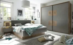 Schwebetürenschrank Rugby | Grau, Wildeiche (Nachbildung)