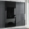 Schwebetürenschrank Shawbury | Graphit, Schwarz