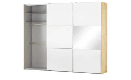 Schwebetürenschrank, 2-türig Maidstone | Weiß, Eiche (Nachbildung)
