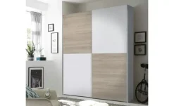 Schwebetürenschrank, 2-türig Tipton | 170 cm, Schachbrett sägerau