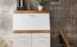 Sekretär Cortina | Weiß, Eiche (Nachbildung) | Höffner