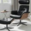 Sessel in Leder mit Knopfnaht Timeout | Schwarz
