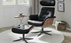 Sessel in Leder mit Knopfnaht Timeout | Schwarz