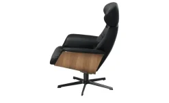 Sessel in Leder mit Knopfnaht Timeout | Schwarz