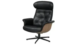 Sessel in Leder mit Knopfnaht Timeout | Schwarz