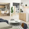 Sideboard 110 cm breit Kiara | Weiß, Eiche Sonoma (Nachbildung)