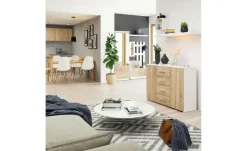 Sideboard 110 cm breit Kiara | Weiß, Eiche Sonoma (Nachbildung)