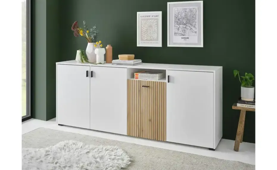 Sideboard | Weiß, Eiche (Nachbildung) | Möbel Höffner