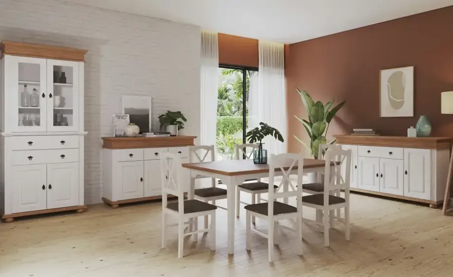 Sideboard aus Massivholz Fehmarn | Eiche (Nachbildung), Weiß