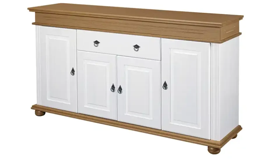 Sideboard aus Massivholz Fehmarn | Eiche (Nachbildung), Weiß