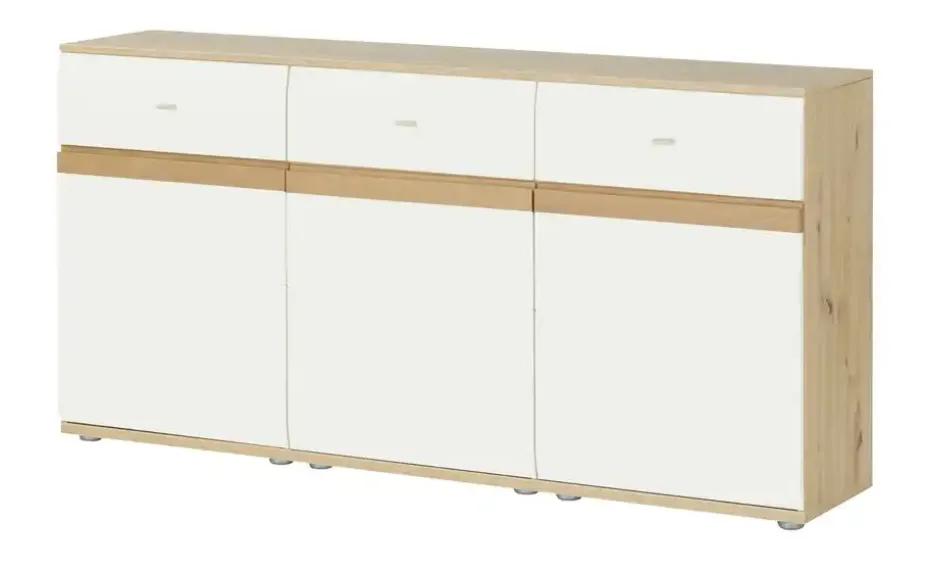 Sideboard Binz | Weiß, Eiche (Nachbildung), 135 cm