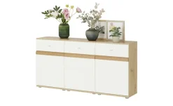 Sideboard Binz | Weiß, Eiche (Nachbildung), 135 cm