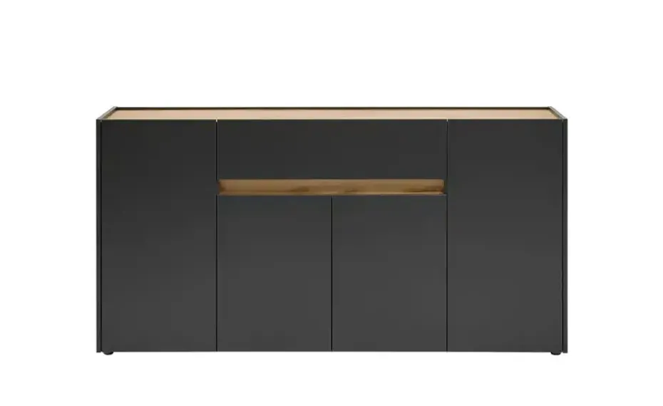 Sideboard Cande | Anthrazit, Eiche (Nachbildung), 170 cm