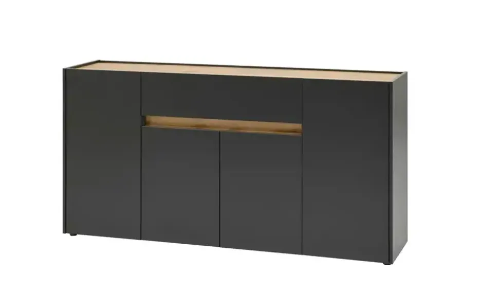 Sideboard Cande | Anthrazit, Eiche (Nachbildung), 170 cm