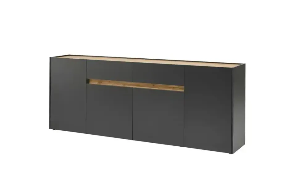 Sideboard Cande | Anthrazit, Eiche (Nachbildung), 220 cm
