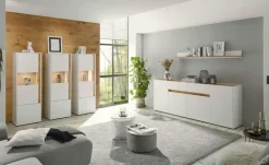 Sideboard  Cande | Weiß, Eiche (Nachbildung), 220 cm