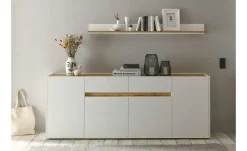Sideboard  Cande | Weiß, Eiche (Nachbildung), 220 cm