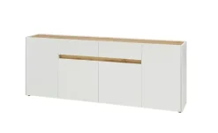 Sideboard  Cande | Weiß, Eiche (Nachbildung), 220 cm