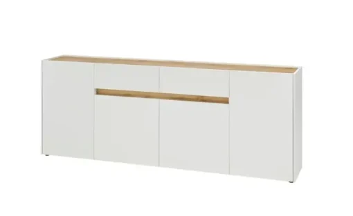 Sideboard  Cande | Weiß, Eiche (Nachbildung), 220 cm