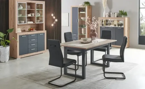 Sideboard Fiesta | Asteiche (Nachbildung), Grau