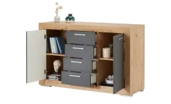 Sideboard Fiesta | Asteiche (Nachbildung), Grau