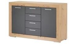 Sideboard Fiesta | Asteiche (Nachbildung), Grau