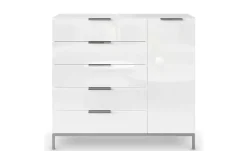 Sideboard Flipp | verchromt, Weiß | Möbel Höffner