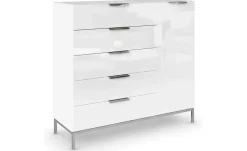 Sideboard Flipp | verchromt, Weiß | Möbel Höffner