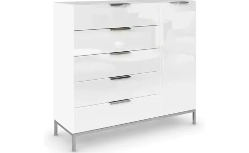 Sideboard Flipp | verchromt, Weiß | Möbel Höffner