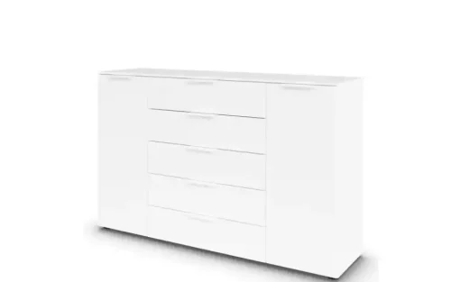 Sideboard Frome | Weiß, Front: Dekor, Oberboden: Dekor