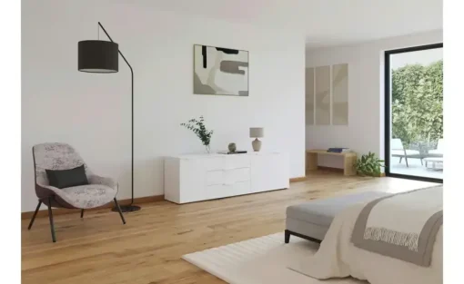 Sideboard Frome | Weiß, Front: Dekor, Oberboden: Dekor