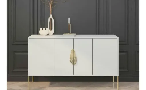 Sideboard Merlin | Weiß, Goldfarben | Möbel Höffner