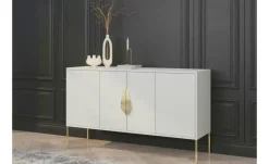 Sideboard Merlin | Weiß, Goldfarben | Möbel Höffner